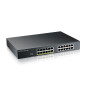 Zyxel Commutateur 24-Port GbE | PoE Switch 130 Watt 802.3at | Montage en Rack | Smart Hybrid Mode Standalone ou Nebula Cloud [GS