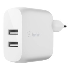 Belkin Chargeur secteur 2 ports USB-A Boost Charge 24 W + Câble USB-A vers USB-C (pour Samsung, Pixel, iPad Pro, etc.)