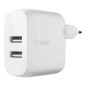 Belkin Chargeur secteur 2 ports USB-A Boost Charge 24 W + Câble USB-A vers USB-C (pour Samsung, Pixel, iPad Pro, etc.) Belkin Chargeur secteur 2 ports USB-A Boost Charge 24 W + Câble USB-A vers USB-C (pour Samsung, Pixel, iPad Pro, etc.)