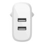 Belkin Chargeur secteur 2 ports USB-A Boost Charge 24 W + Câble USB-A vers USB-C (pour Samsung, Pixel, iPad Pro, etc.) Belkin Chargeur secteur 2 ports USB-A Boost Charge 24 W + Câble USB-A vers USB-C (pour Samsung, Pixel, iPad Pro, etc.)