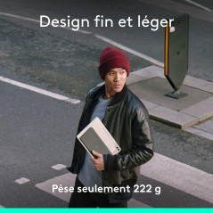 Logitech Keys-To-Go 2, clavier Bluetooth portable pour tablette avec coque intégrée, clavier sans fil compact ultra-mince pour W