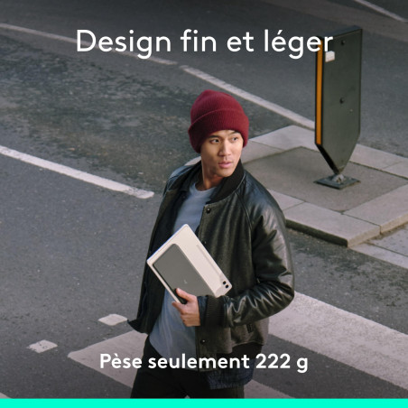 Logitech Keys-To-Go 2, clavier Bluetooth portable pour tablette avec coque intégrée, clavier sans fil compact ultra-mince pour W