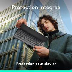 Logitech Keys-To-Go 2, clavier Bluetooth portable pour tablette avec coque intégrée, clavier sans fil compact ultra-mince pour W