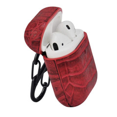 TerraTec AirBox 306840 Étui Coque pour Apple AirPods, Rouge Crocodile