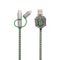 Magnum Brands Group Warner Harry Potter Écharpe Serpentard Poudlard USB 3 en 1 Câble de Charge Lightning Type-C et Micro USB Com Magnum Brands Group Warner Harry Potter Écharpe Serpentard Poudlard USB 3 en 1 Câble de Charge Lightning Type-C et Micro USB Com
