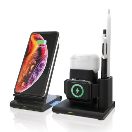 RealPower Chargeur sans Fil ChargeAIR Connect - Station de Charge QI 15 W - Compatible avec iPhone 14 13 12 Pro Mini Max - Apple