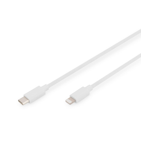 DIGITUS Lightning vers USB-C - Câble de données/charge - MFI - 9V/2A - 2 m - blanc