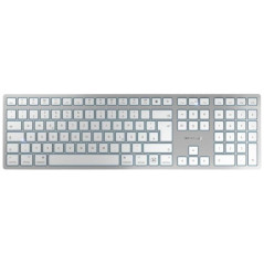 CHERRY KW 9100 Slim for Mac, Clavier sans Fil Mac, Disposition Allemande (QWERTZ), Connexion Bluetooth ou 24 GHz, Touches Plates