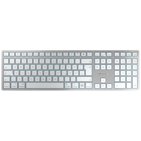 CHERRY KW 9100 Slim for Mac, Clavier sans Fil Mac, Disposition Allemande (QWERTZ), Connexion Bluetooth ou 24 GHz, Touches Plates
