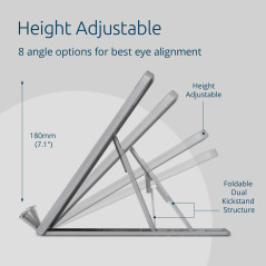 Kensington Rehausseur - Easy Riser Small 2.0 avec SmartFit, Ergonomique et Refroidissant, Pour Ordinateurs Portables, Tablettes,