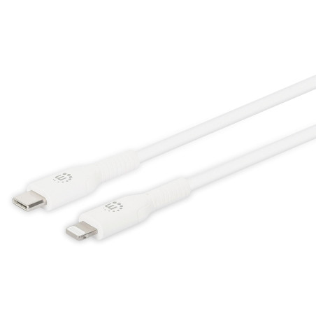 Manhattan 394512 Câble de charge et de synchronisation USB-C™ vers Lightning® Blanc 1 m