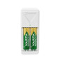 VARTA Chargeur de Piles, incl. 2X AA 2100mAh, chargeur pour piles rechargeables, charge 2 AA/AAA simultanément, Mini Charger, bl