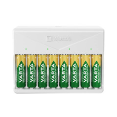 VARTA Chargeur de Piles, charge jusqu'à 8 AA/AAA Piles rechargeables, incl. câble USB C, Multi Charger, non équipé