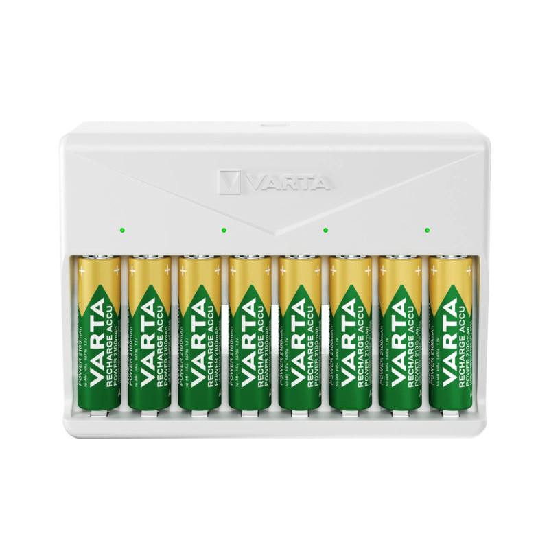 VARTA Chargeur de Piles, charge jusqu'à 8 AA/AAA Piles rechargeables, incl. câble USB C, Multi Charger, non équipé VARTA Chargeur de Piles, charge jusqu'à 8 AA/AAA Piles rechargeables, incl. câble USB C, Multi Charger, non équipé