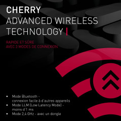 CHERRY MX 3.0S Wireless, Clavier mécanique de Gaming sans Fil avec rétro-éclairage RGB, Disposition Allemande (QWERTZ), Connexio