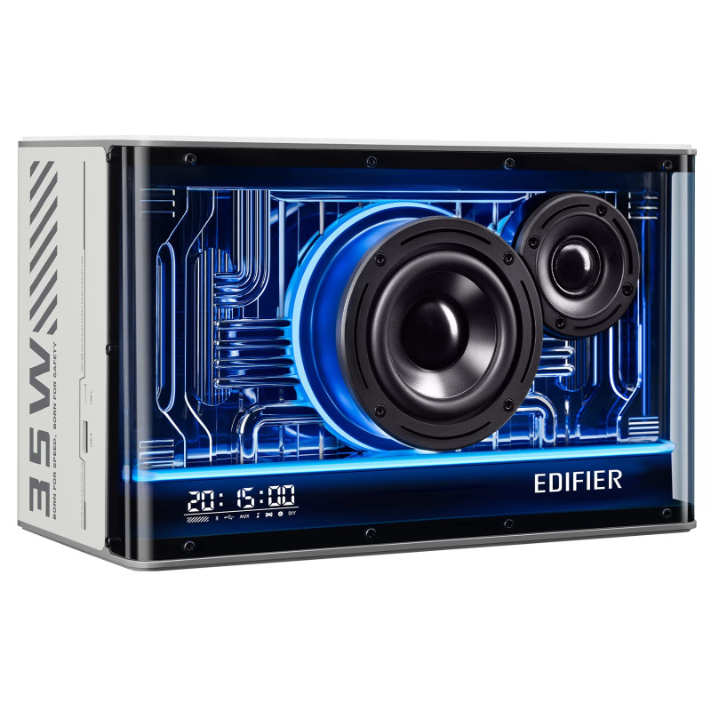 Edifier QD35 Système de Haut-parleurs Bluetooth Compact avec Effets Lumineux RGB, Bluetooth V5.3 et Deux Ports de Chargement Ult Edifier QD35 Système de Haut-parleurs Bluetooth Compact avec Effets Lumineux RGB, Bluetooth V5.3 et Deux Ports de Chargement Ult