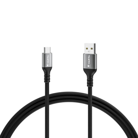 VARTA Speed Charge & Sync Câble USB C vers USB C, 2m 60W, câble charge rapide, durable en nylon tressé et aluminium, adaptées po