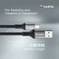 VARTA Speed Charge & Sync Câble USB C vers USB C, 2m 60W, câble charge rapide, durable en nylon tressé et aluminium, adaptées po VARTA Speed Charge & Sync Câble USB C vers USB C, 2m 60W, câble charge rapide, durable en nylon tressé et aluminium, adaptées po