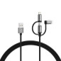 VARTA 3en1 Speed Charge & Sync Câble USB A vers Micro USB, USB Type C, Lightning ,MFI, 2m 60W, câble charge rapide, durable en n VARTA 3en1 Speed Charge & Sync Câble USB A vers Micro USB, USB Type C, Lightning ,MFI, 2m 60W, câble charge rapide, durable en n
