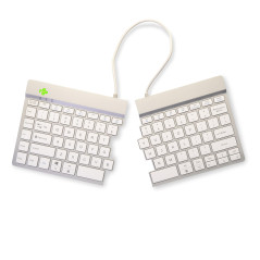 R-Go Split Clavier Bluetooth 5.0, avec Logiciel Anti-Rayures, Design Ergonomique avec Clavier divisé, Disposition QWERTY US, Bla