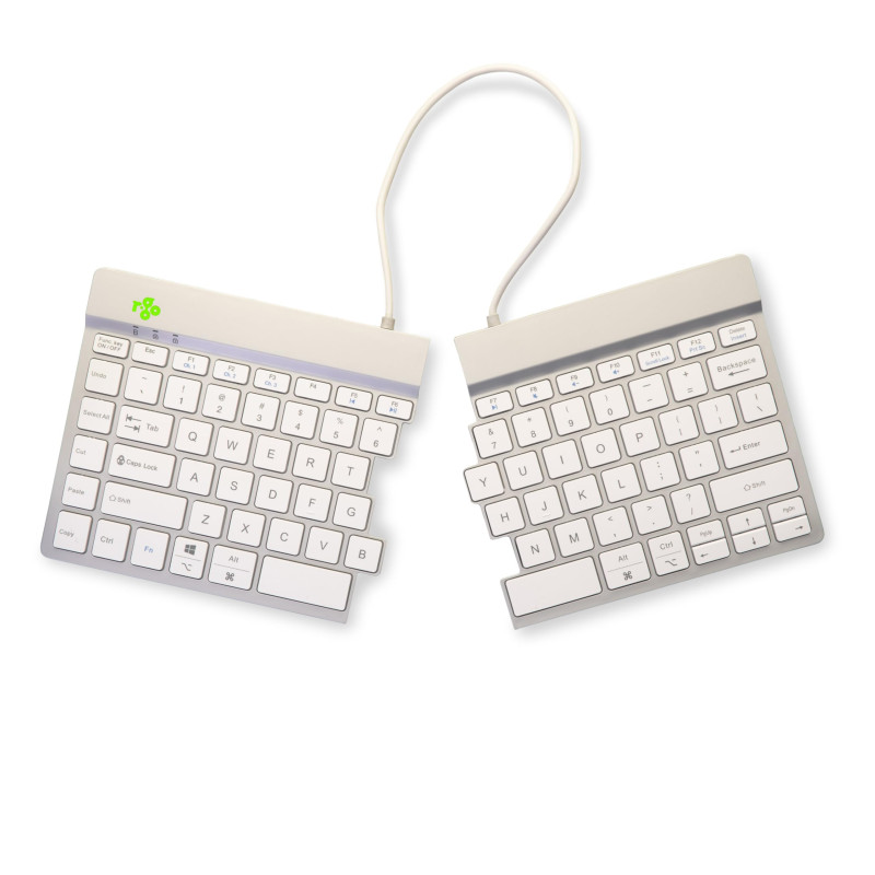 R-Go Split Clavier Bluetooth 5.0, avec Logiciel Anti-Rayures, Design Ergonomique avec Clavier divisé, Disposition QWERTY US, Bla R-Go Split Clavier Bluetooth 5.0, avec Logiciel Anti-Rayures, Design Ergonomique avec Clavier divisé, Disposition QWERTY US, Bla
