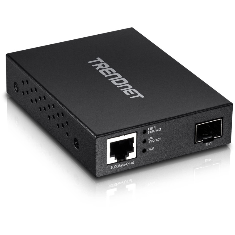 TRENDnet SFP Fiber Media Converter GIGABIT POE PD