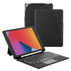 MOBILIS Coque pour iPad 10.2" (9/8/7ème Gén) avec Clavier Bluetooth Touchpad Amovible, Porte-Stylet Compatible Apple Pencil & Tr