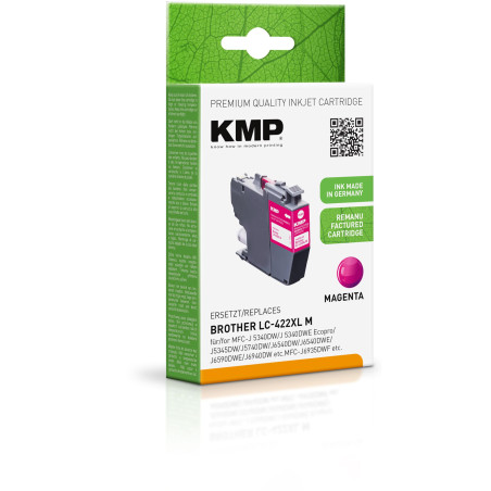 KMP Cartouche d'encre Compatible avec Brother LC422XLM Magenta – 1552,4006 – pour Brother MFC-J 5340DW, J 5340DWE Ecopro, J5345D