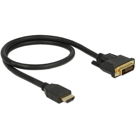 DELOCK 85651 ADAPTADOR DE CABLE DE VÍDEO 0,5 M HDMI TIPO A (ESTÁNDAR) DVI NEGRO