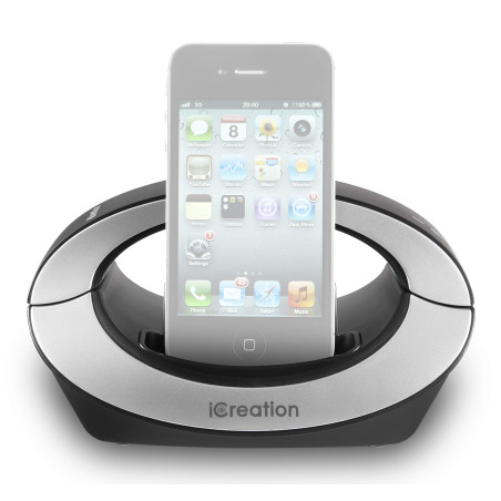 iCreation i350 Station d'accueil pour iPhone avec combiné Bluetooth Noir