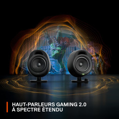 SteelSeries Arena 3 - Enceintes gaming 2.0 à gamme complète - Audio immersif - Commandes sur le haut-parleur - Haut-parleurs 4 p