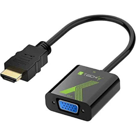Techly IDATA-HDMI-VGA2 Adaptateur de câble vidéo VGA (D-Sub) Noir