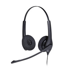 Jabra Biz 1500 Quick Disconnect On-Ear Stereo Headset - Corded Headphone with Noise-cancelling Microphone and Volume Spike Prote