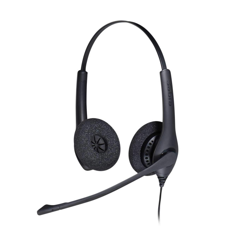 Jabra Biz 1500 Quick Disconnect On-Ear Stereo Headset - Corded Headphone with Noise-cancelling Microphone and Volume Spike Prote Jabra Biz 1500 Quick Disconnect On-Ear Stereo Headset - Corded Headphone with Noise-cancelling Microphone and Volume Spike Prote
