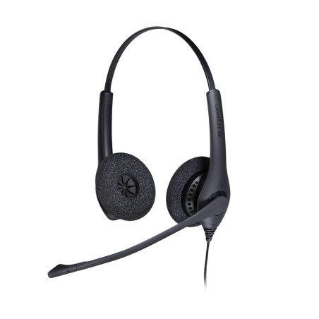 Jabra Biz 1500 Quick Disconnect On-Ear Stereo Headset - Corded Headphone with Noise-cancelling Microphone and Volume Spike Prote