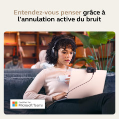 Jabra Evolve2 85 Casque PC Sans Fil avec Station de Charge - Casque Audio Certifié Microsoft Teams Anti-Bruit avec Batterie Long