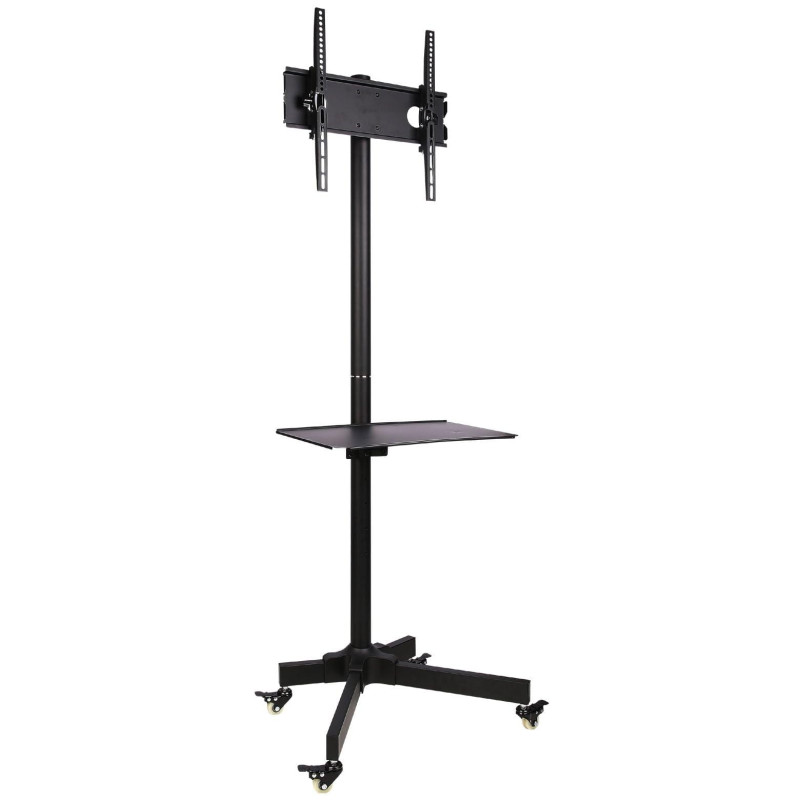 Techly 100730 Floor Stand with TV Shelf, Black Techly 100730 Floor Stand with TV Shelf, Black