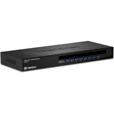 TRENDnet, TK-803R, Commutateur KVM 8 ports USB/PS2 à montage en rack, connexion VGA et USB, surveillance des périphériques, anal