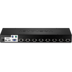 TRENDnet, TK-803R, Commutateur KVM 8 ports USB/PS2 à montage en rack, connexion VGA et USB, surveillance des périphériques, anal