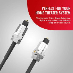 MONSTER M1000 Câble fibre optique 3 m, câble en fibre optique, son surround, câble audio numérique, transmission optimale du sig