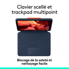 Logitech Rugged Combo 4 Touch, étui Clavier avec trackpad et Technologie Smart Connector pour iPad (10e génération et A16), Clav