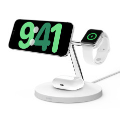 Belkin BoostCharge Pro Station de Recharge 3-en-1 avec Qi2, Recharge Rapide 15 W, Chargeur sans Fil pour Tous Les modèles de l'i