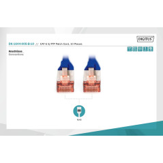 DIGITUS Câble LAN Cat 6-0,5m - 10 pièces - RJ45 Câble réseau - S/FTP Blindé - Compatible Cat 6A & Cat 7 - Bleu