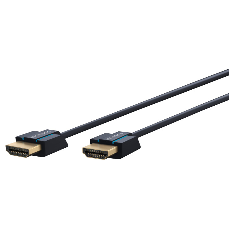 Clicktronic Casual Câble HDMI haute vitesse ultrafin avec Ethernet (Câble fin haute vitesse pour TV HD- et 3D-) 3 m Clicktronic Casual Câble HDMI haute vitesse ultrafin avec Ethernet (Câble fin haute vitesse pour TV HD- et 3D-) 3 m