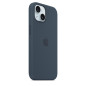 Apple Coque en Silicone avec MagSafe pour iPhone 15 - Bleu Orage Apple Coque en Silicone avec MagSafe pour iPhone 15 - Bleu Orage 