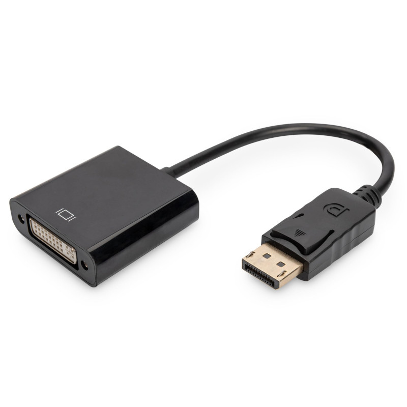DIGITUS DisplayPort - Adapt. DVI Convertisseur, DP-DVI,15cm, Noir DIGITUS DisplayPort - Adapt. DVI Convertisseur, DP-DVI,15cm, Noir