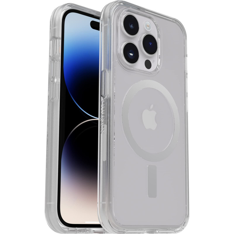 Otterbox Symmetry+ Transparente Coque pour iPhone 14 Pro pour MagSafe, Antichoc, Anti-Chute, Fine, supporte 3 x Plus de Chutes Q