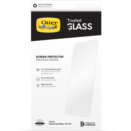 Otterbox Protecteur d'écran Trusted Glass pour Samsung Galaxy A13 5G / A04s, Verre trempé, protection contre les chutes pour une