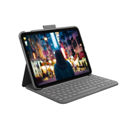 Logitech Slim Folio, étui Clavier pour iPad (10e génération et A16) avec Clavier sans Fil Bluetooth intégré, Clavier Français AZ