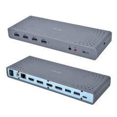 i-tec USB 3.0/USB-C 5K/2x 4K Station d'Accueil Universelle 2x HDMI 2x Display Port 1x GLAN 6x USB-A 3.0 1x Audio Entrée/Sortie K